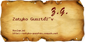 Zatyko Gusztáv névjegykártya